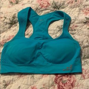 Blue push up sports bra